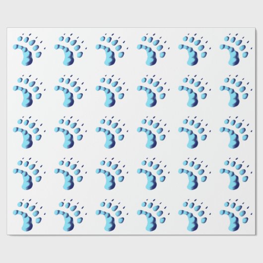 Polar Beer Paw Print Cadeaupapier (Vlak)