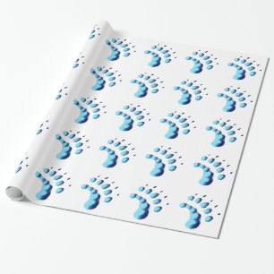 Polar Beer Paw Print Cadeaupapier