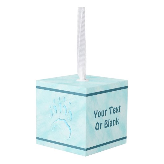 Polar Beer Paw Print Decoratie (Achter hoekig)