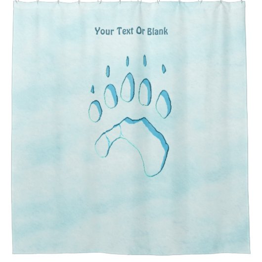 Polar Beer Paw Print Douchegordijn (Voorkant)