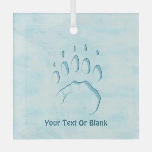 Polar Beer Paw Print Glas Ornament (Voorkant)