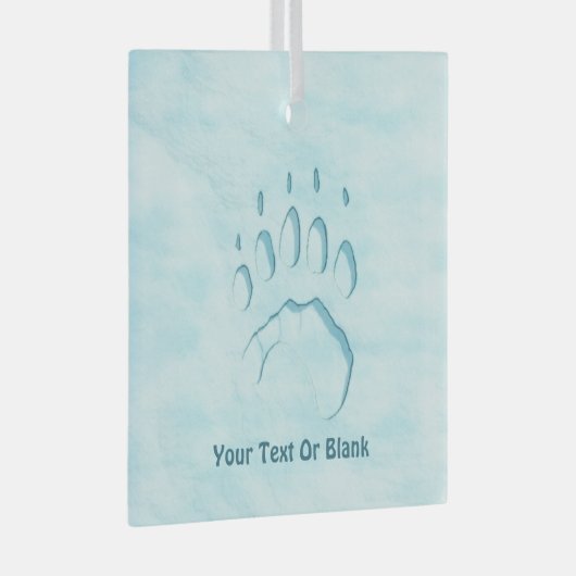 Polar Beer Paw Print Glas Ornament (Voorkant Rechts)
