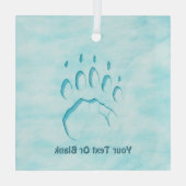 Polar Beer Paw Print Glas Ornament (Achterkant)