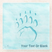 Polar Beer Paw Print Glazen Onderzetter (Voorkant)
