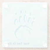 Polar Beer Paw Print Glazen Onderzetter (Achterkant)