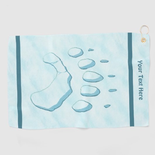Polar Beer Paw Print Golfhanddoek (Horizontaal)