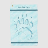 Polar Beer Paw Print Golfhanddoek (Voorkant)