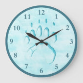 Polar Beer Paw Print Grote Klok (Voorkant)