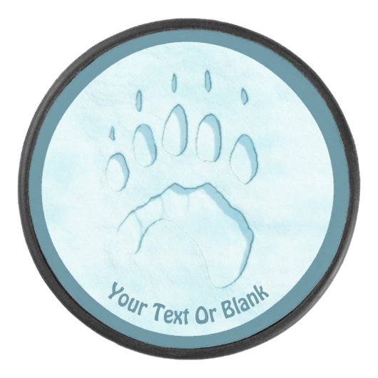 Polar Beer Paw Print Hockey Puck (Voorkant)