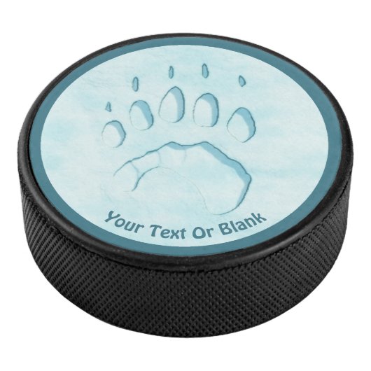 Polar Beer Paw Print Hockey Puck (3/4)