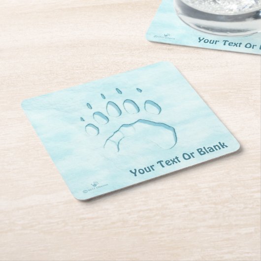 Polar Beer Paw Print Kartonnen Onderzetters (Schuin)