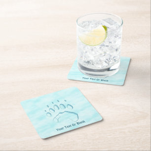 Polar Beer Paw Print Kartonnen Onderzetters
