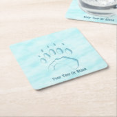 Polar Beer Paw Print Kartonnen Onderzetters (Schuin)