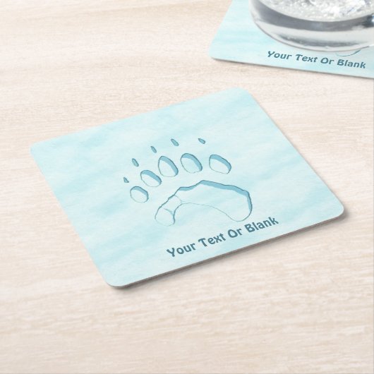 Polar Beer Paw Print Kartonnen Onderzetters (Schuin)