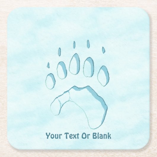 Polar Beer Paw Print Kartonnen Onderzetters (Voorkant)