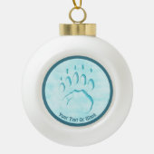 Polar Beer Paw Print Keramische Bal Ornament (Voorkant)
