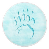 Polar Beer Paw Print Keramische Knop (Voorkant)