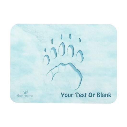 Polar Beer Paw Print Magneet (Horizontaal)