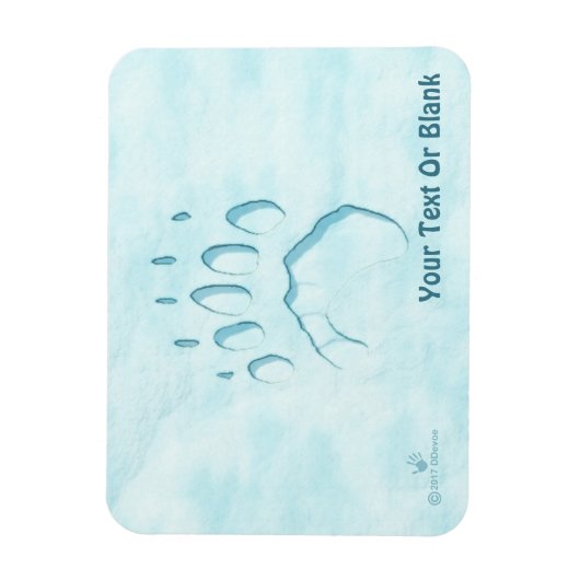 Polar Beer Paw Print Magneet (Verticaal)