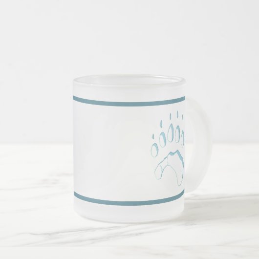 Polar Beer Paw Print Matglas Koffiemok (Voorkant rechts)