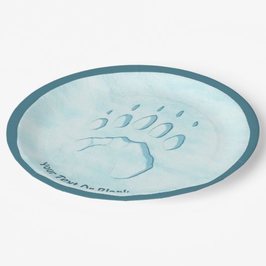 Polar Beer Paw Print Papieren Bordje (Gekanteld)