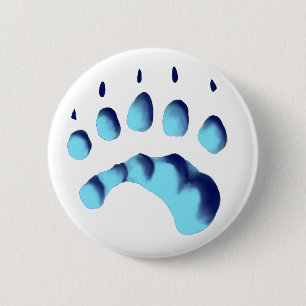 Polar Beer Paw Print Ronde Button 5,7 Cm
