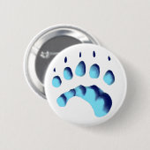 Polar Beer Paw Print Ronde Button 5,7 Cm (Voorkant /achterkant)