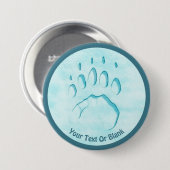 Polar Beer Paw Print Ronde Button 7,6 Cm (Voorkant /achterkant)