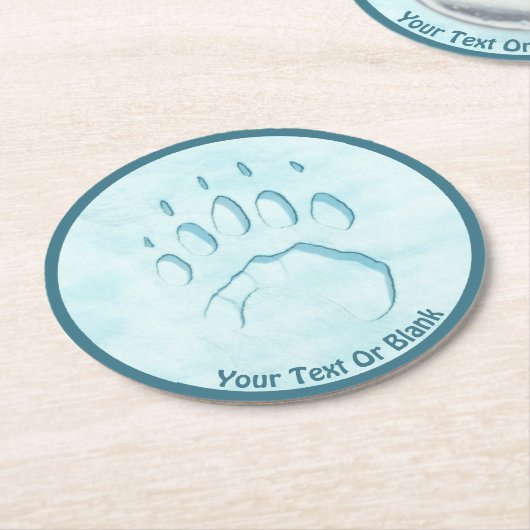 Polar Beer Paw Print Ronde Kartonnen Onderzetter (Gebogen)