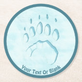 Polar Beer Paw Print Ronde Kartonnen Onderzetter (Voorkant)