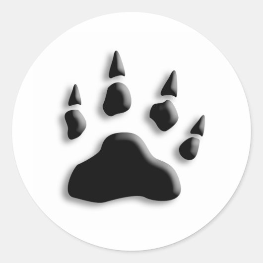 Polar Beer Paw Print Ronde Sticker (Voorkant)