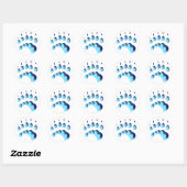 Polar Beer Paw Print Ronde Sticker (Vel)