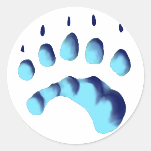 Polar Beer Paw Print Ronde Sticker (Voorkant)