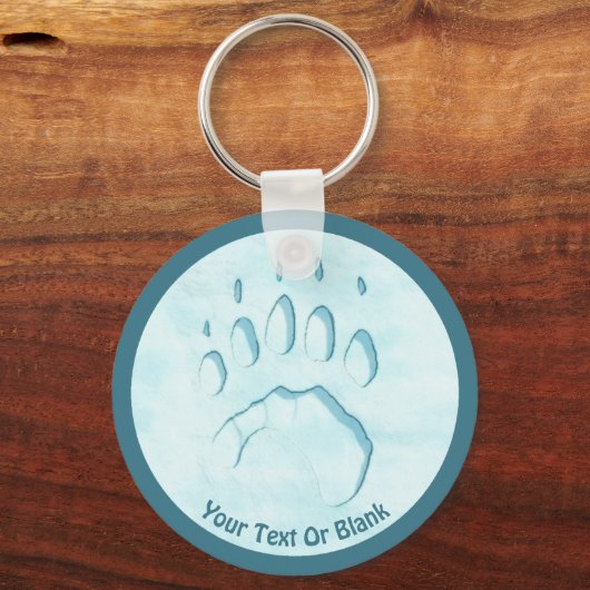 Polar Beer Paw Print Sleutelhanger (Voorkant)