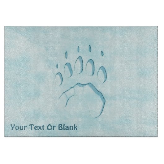Polar Beer Paw Print Snijplank (Voorkant)