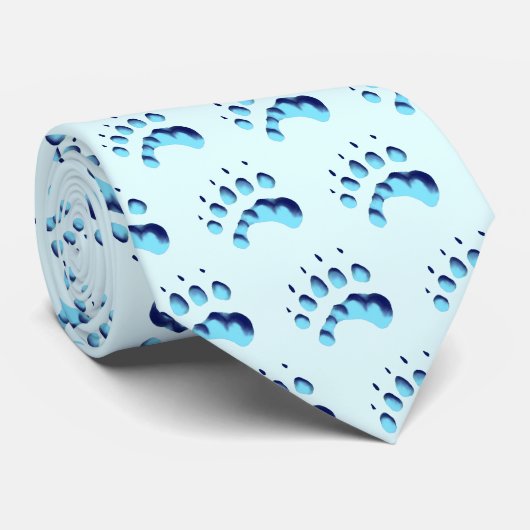 Polar Beer Paw Print Stropdas (Opgerold)