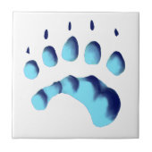 Polar Beer Paw Print Tegeltje (Voorkant)
