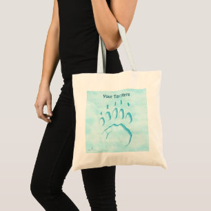 Polar Beer Paw Print Tote Bag