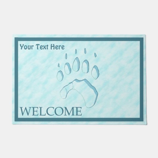 Polar Beer Paw Print - Welkom Deurmat (Voorkant)