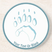 Polar Beer Paw Print Zandsteen Onderzetter (Voorkant)