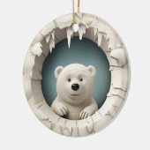Polar Beer Peek-a-Boo, Kerst Keramisch Ornament (Links)