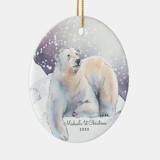 Polar Beer Personalized kerstversiering Keramisch Ornament (Rechts)