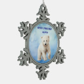 POLAR BEER PEWTER SNOWFLAKE ORNAMENT (Links)