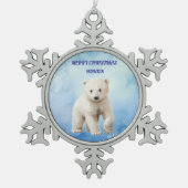 POLAR BEER PEWTER SNOWFLAKE ORNAMENT (Voorkant)