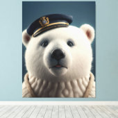 Polar Beer piloot kapitein Canvas Afdruk (Insitu (Houten vloer))