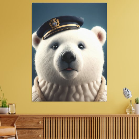 Polar Beer piloot kapitein Canvas Afdruk (Insitu (Woonkamer))
