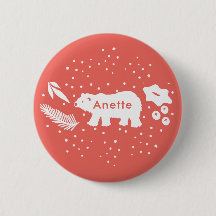 Polar Beer Pine & Holly Vakantie Rode Button