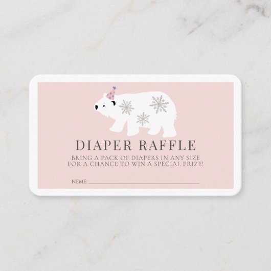 Polar Beer Pink Girl Luier Raffle Ticket Informatiekaartje (Voorkant)