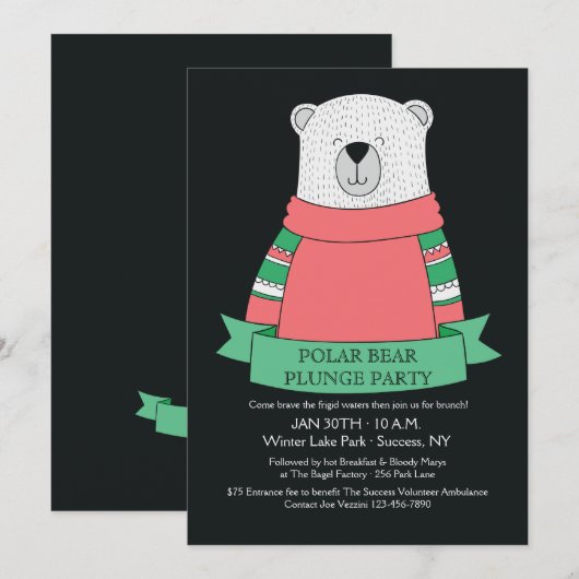 Polar Beer Plunge Party Invitation Kaart (Voorkant / Achterkant)
