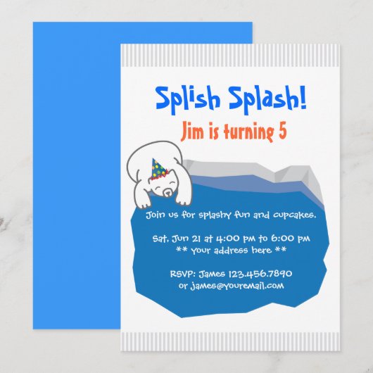 Polar Beer Pool Birthday Party Kaart (Voorkant / Achterkant)